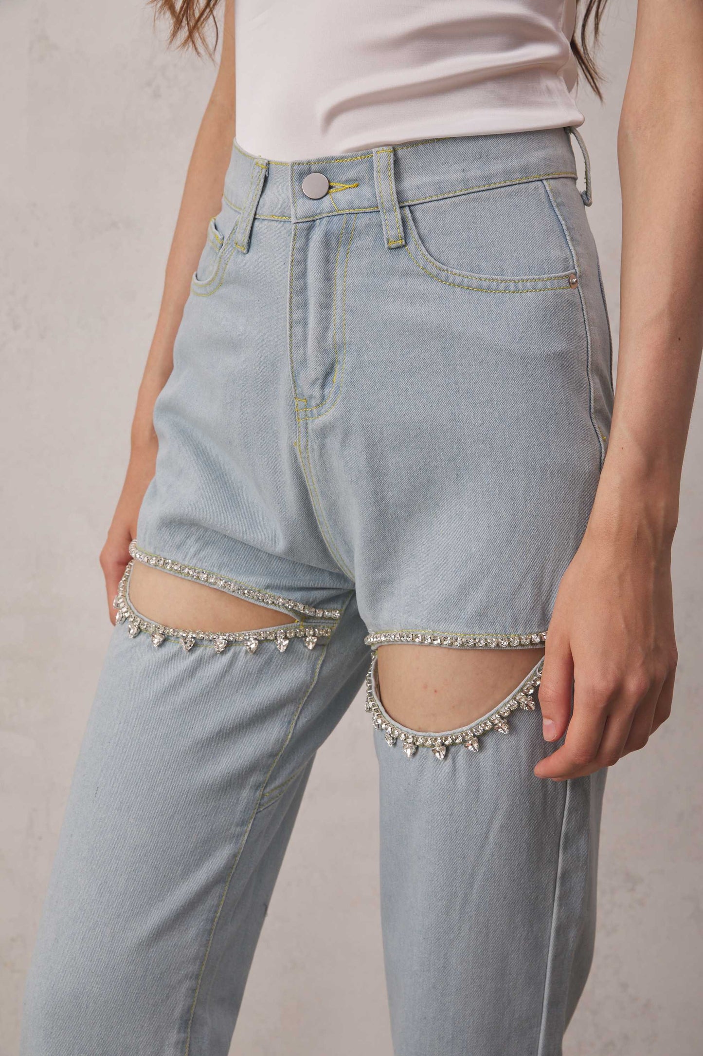 Eden Taşlı Taşlı Kesim Denim Jeans