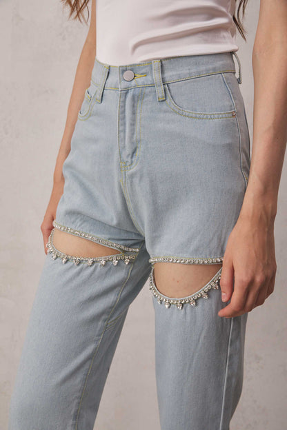 Eden Taşlı Taşlı Kesim Denim Jeans