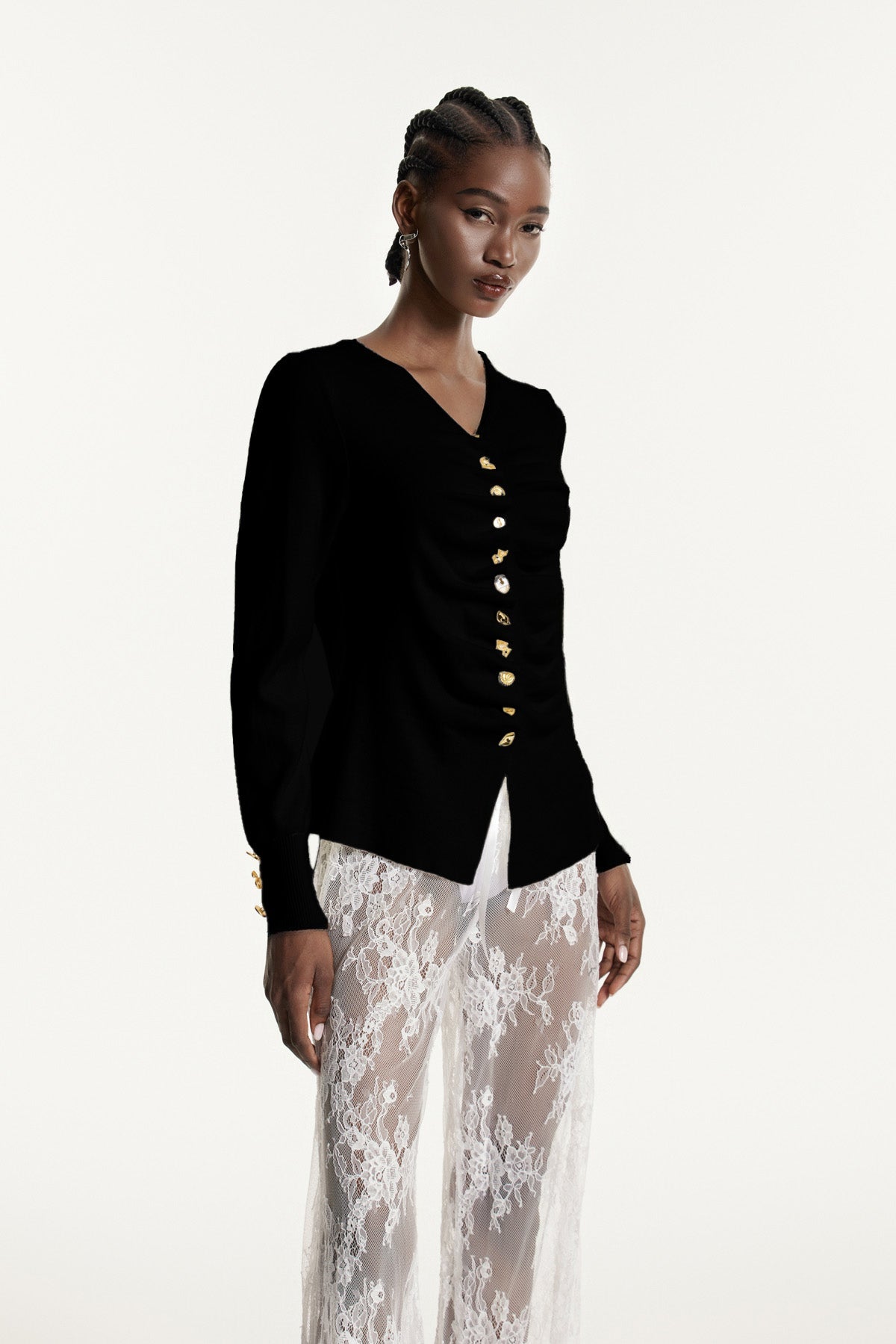 Edmonda Ruch Siyah Örgü Üst