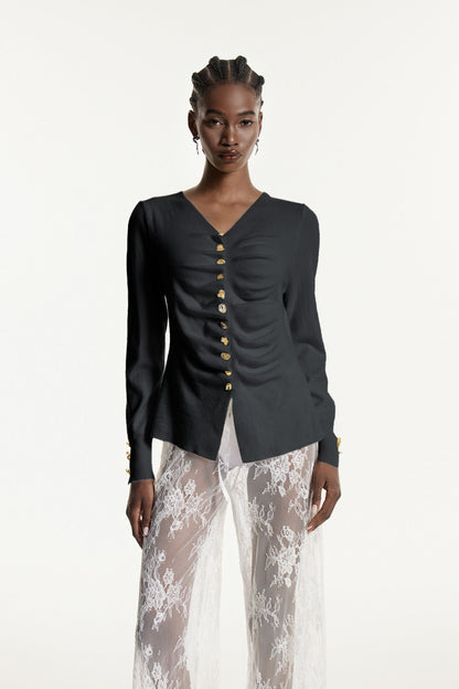 Edmonda Ruch Gri Örgü Üst