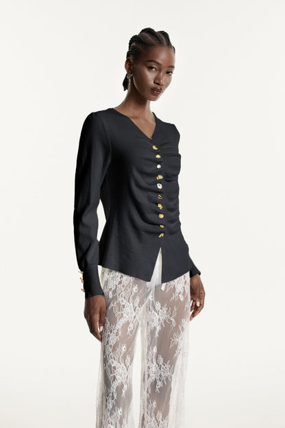 Edmonda Ruch Gri Örgü Üst