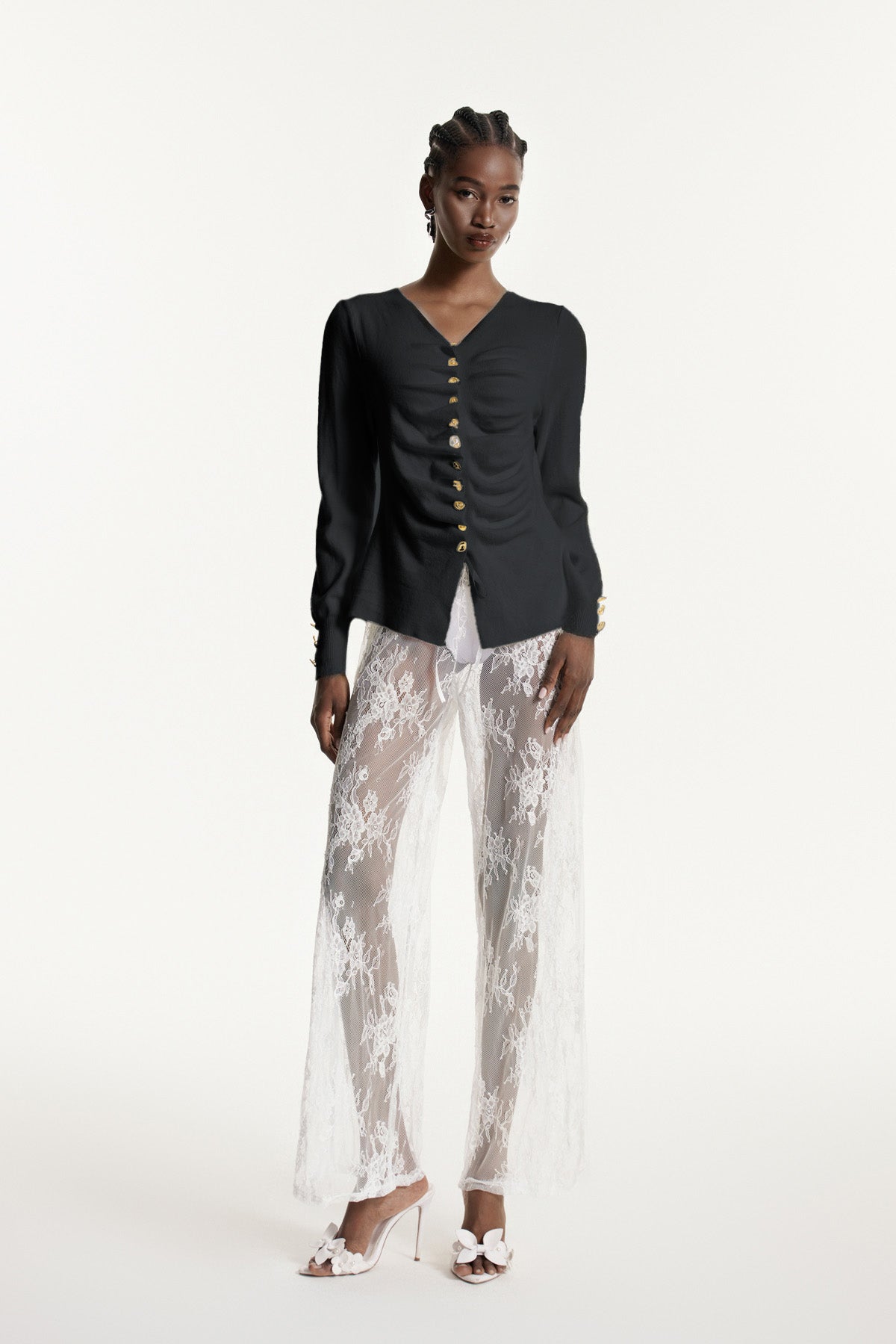 Edmonda Ruch Gri Örgü Üst