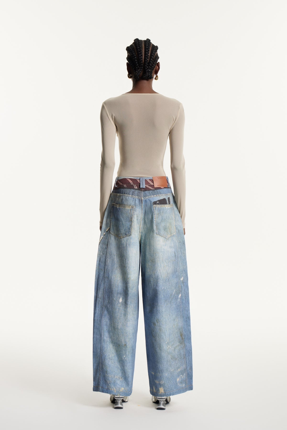 Edvaldo Baskılı Bol Paça Kot Pantolon