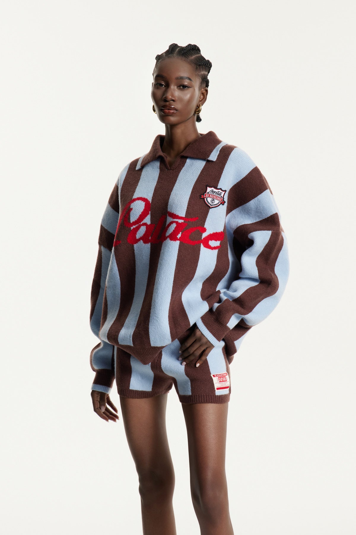 Edwena Kahverengi Çizgili Örme Takım