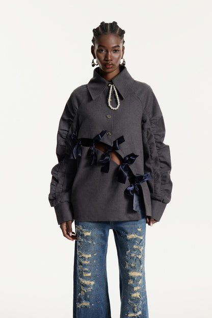 Edyta Fiyonklu İpli Balon Kollu Üst