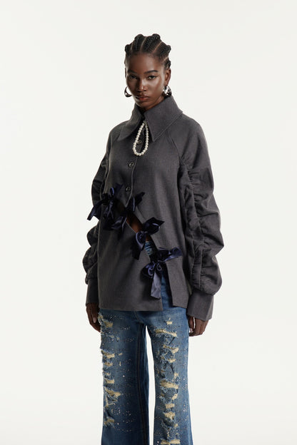 Edyta Fiyonklu İpli Balon Kollu Üst