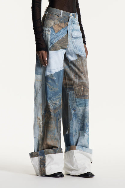 Efisio Deconstruct Baskılı Kot Pantolon