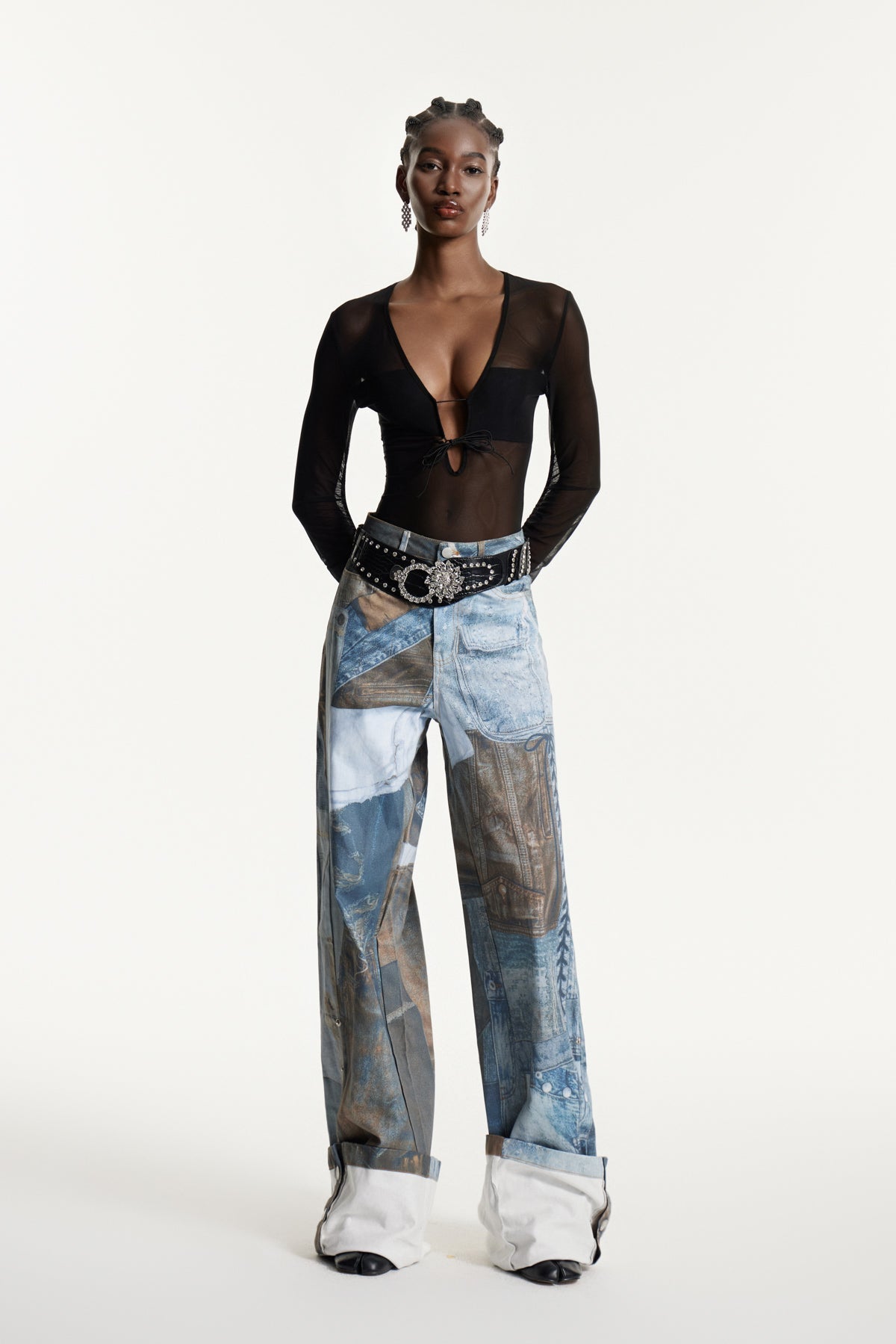 Efisio Deconstruct Baskılı Kot Pantolon