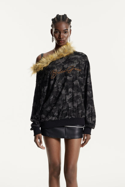 Efrem Kamuflaj Desenli Suni Kürk Üst