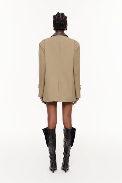 Egzon Yakalı Çiçekli Asimetrik Blazer