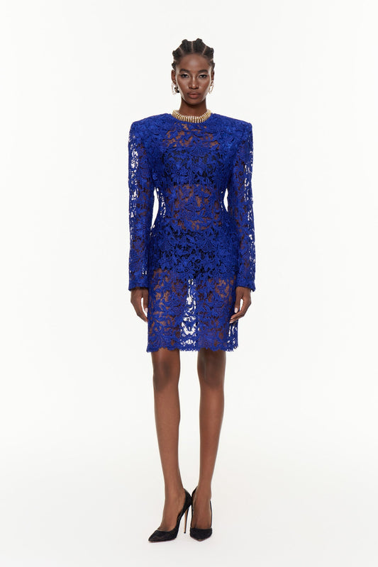 Eider İşlemeli Çiçekli Kesik Mini Elbise