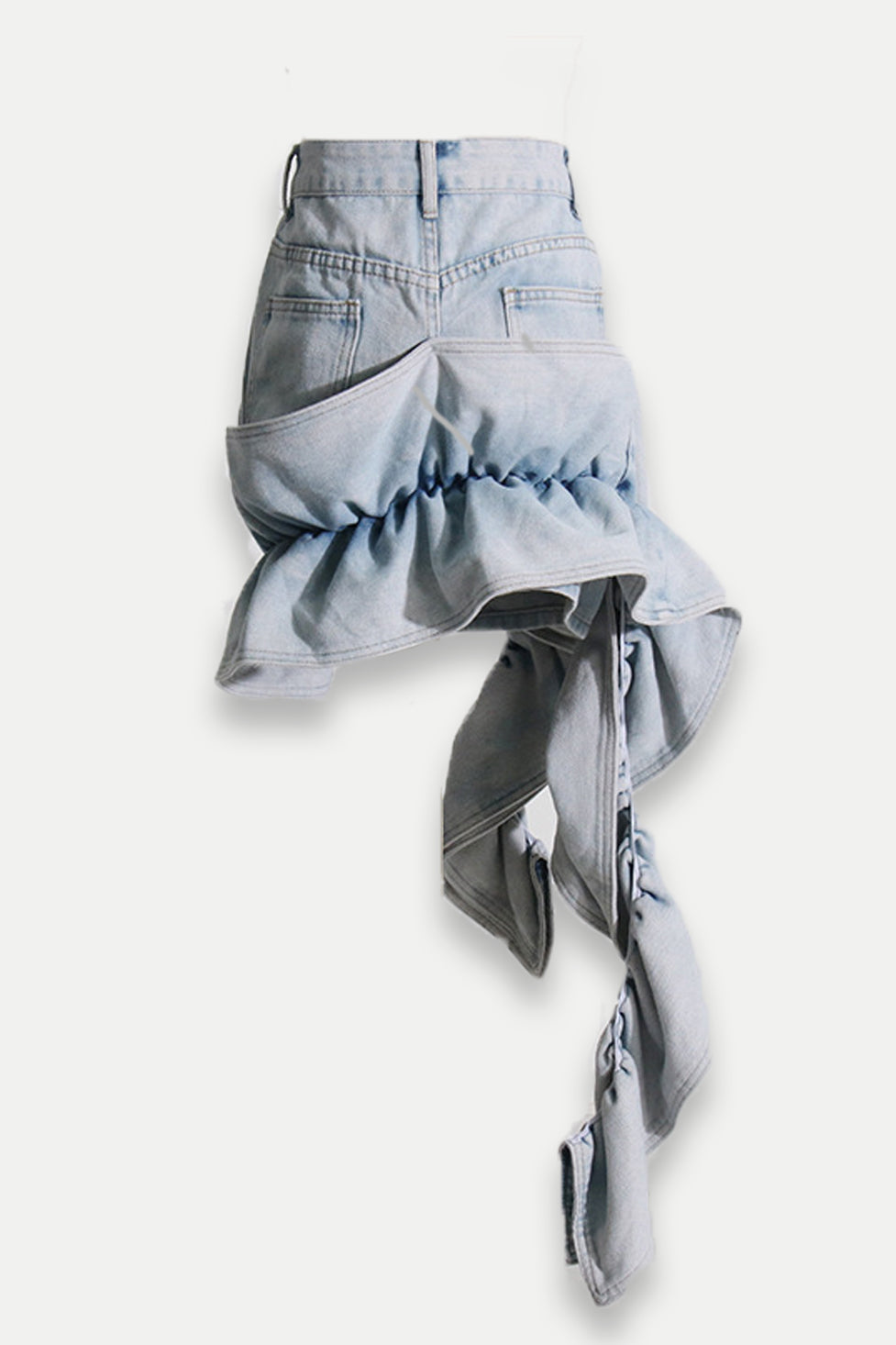 Eleanor Fırfırlı Denim Mini Etek