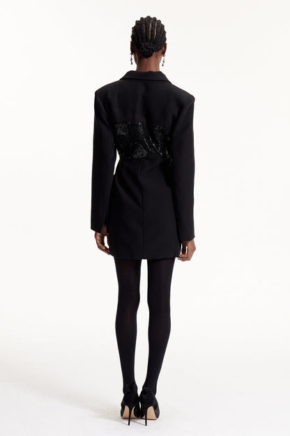 Els Payetli Dantel Mini Blazer Elbise