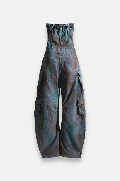 Emma Kamuflaj Denim Tulum