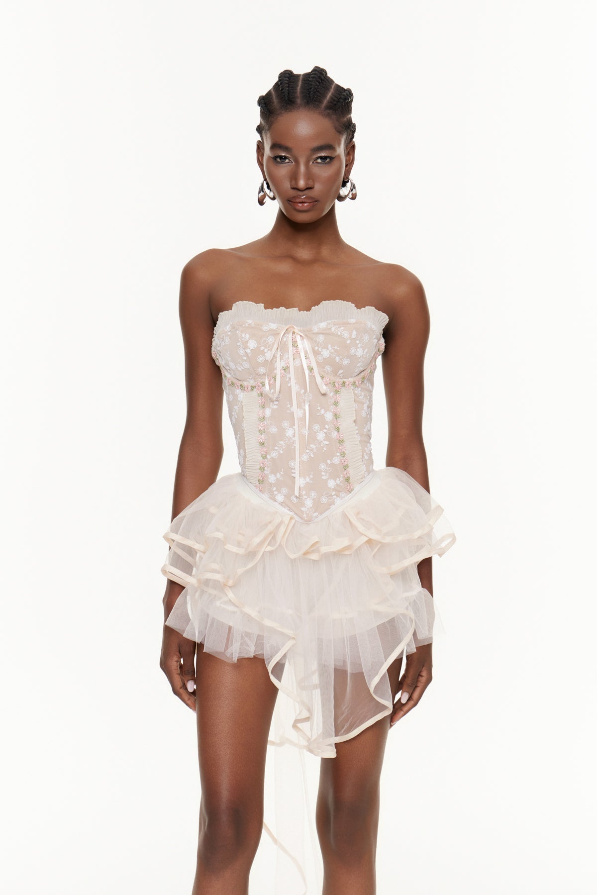 Fahim Straplez File Mini Elbise