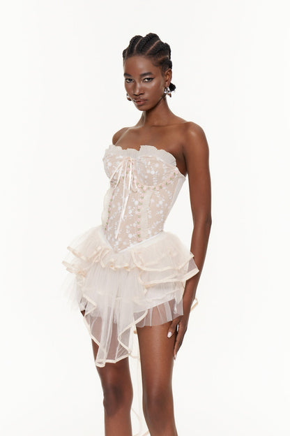 Fahim Straplez File Mini Elbise