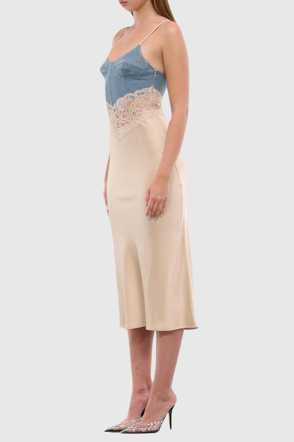 Kayısı Isabella Denim Maxi Elbise
