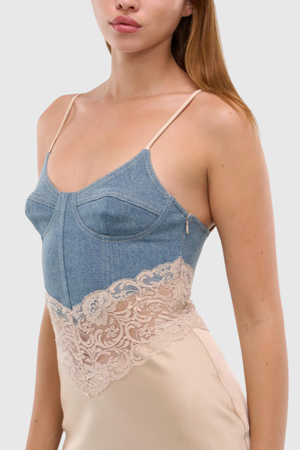 Kayısı Isabella Denim Maxi Elbise