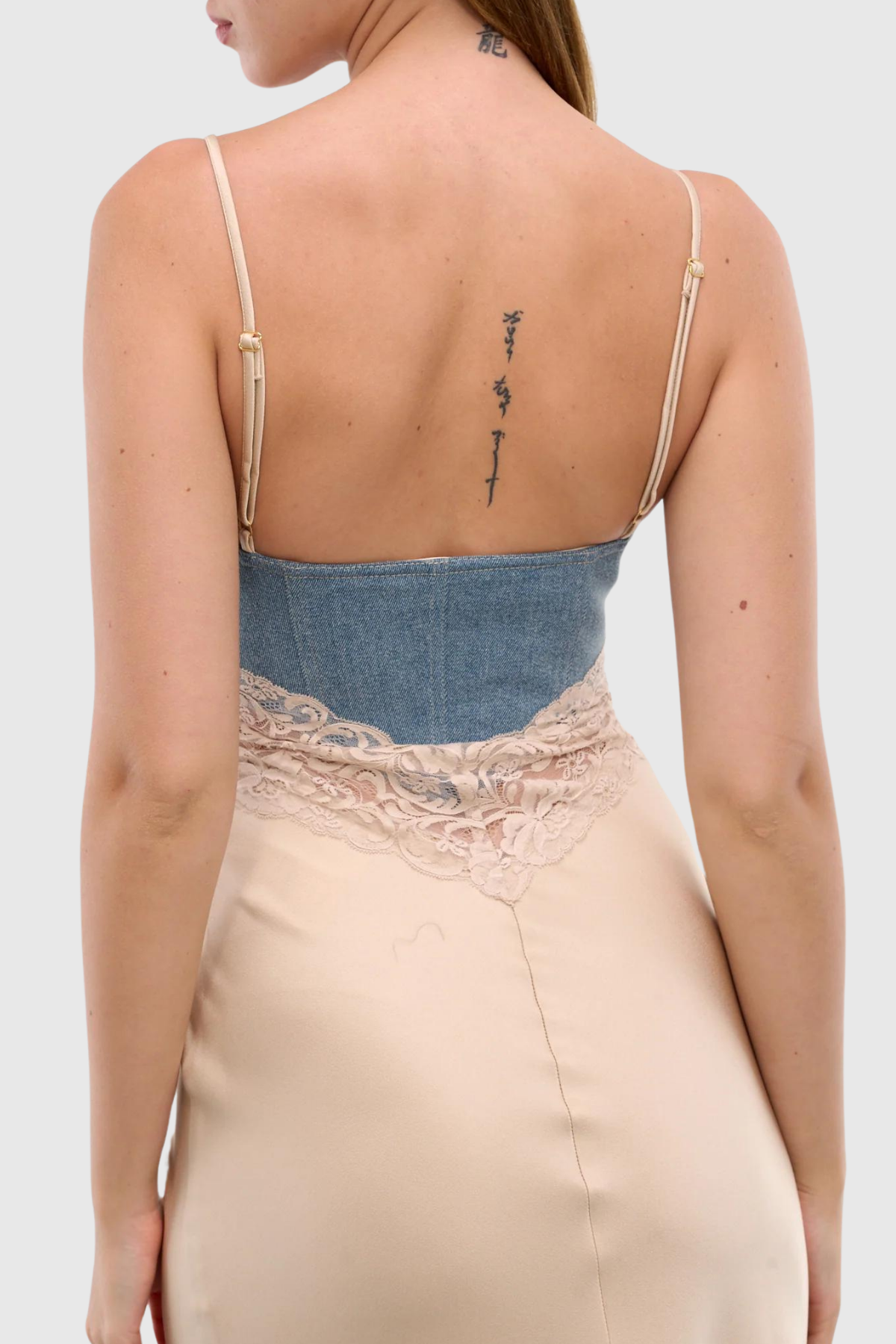Kayısı Isabella Denim Maxi Elbise