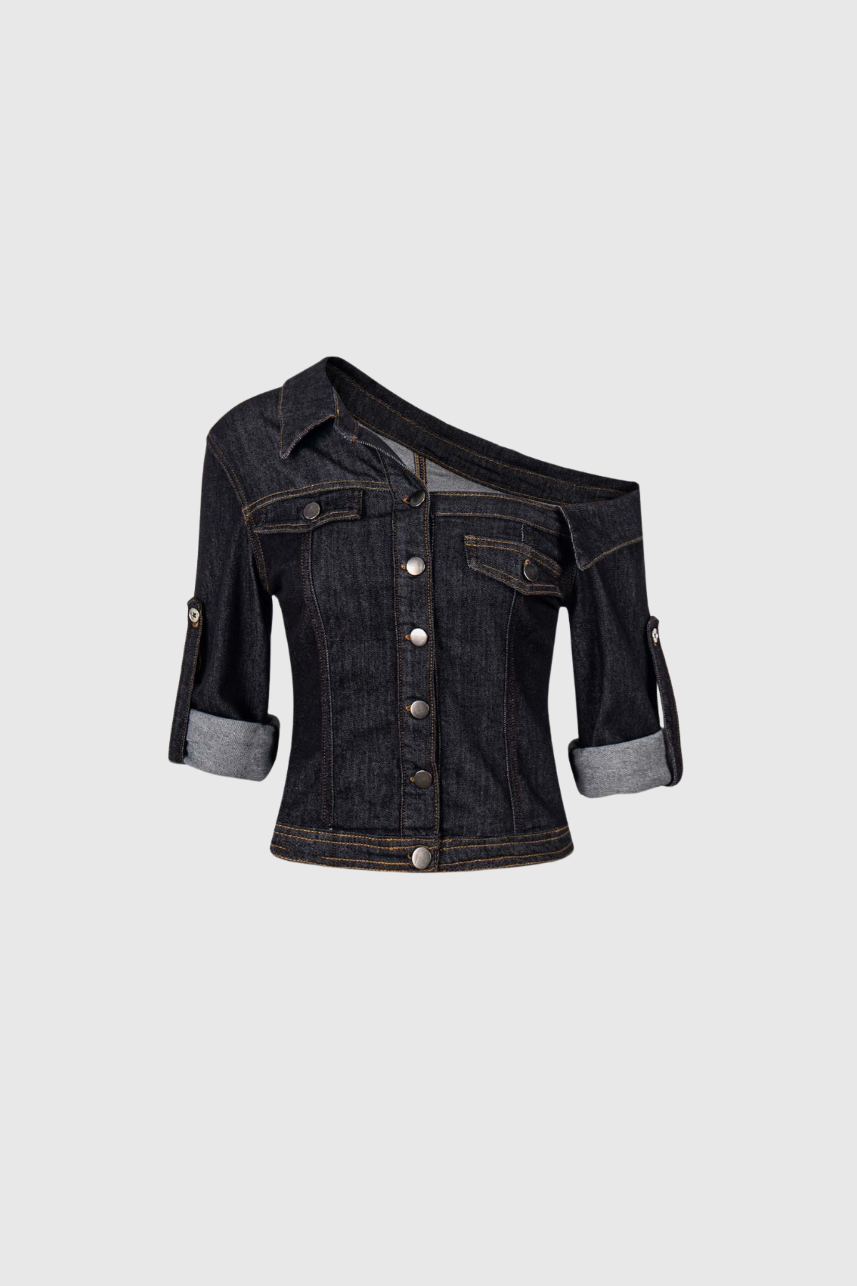 Khalilah Tek Omuzlu Denim Üst