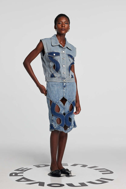 Madison Kesimli Denim Üst