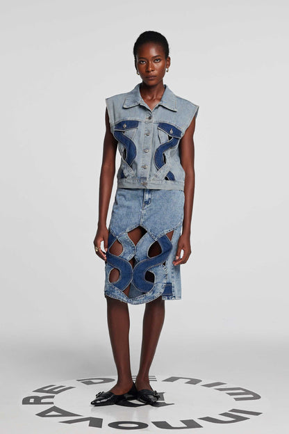 Madison Kesimli Denim Üst