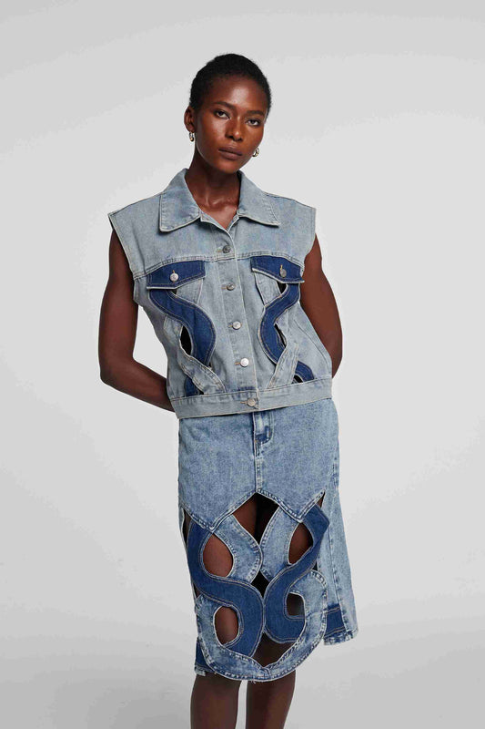 Madison Kesimli Denim Üst