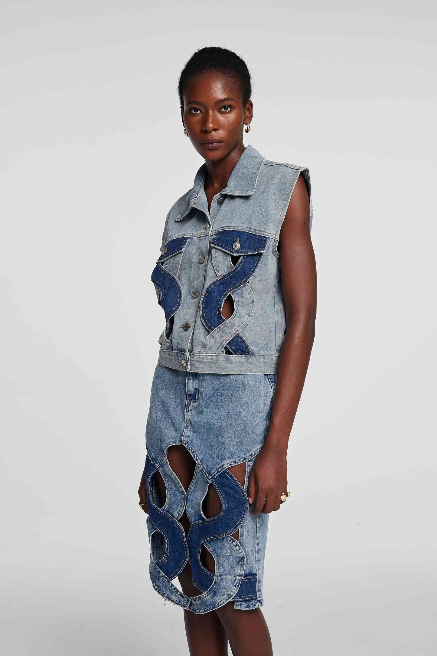 Madison Kesimli Denim Üst