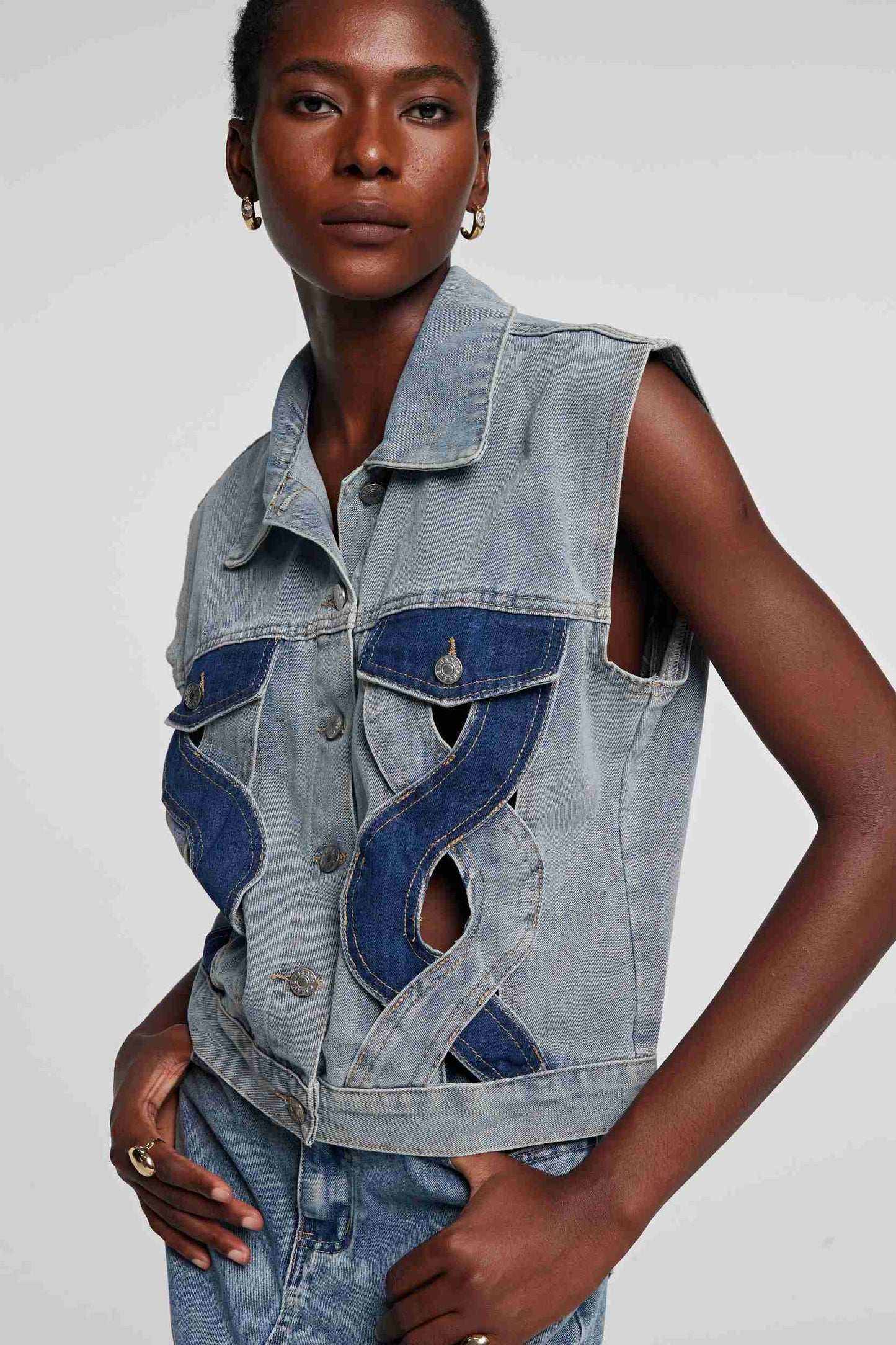 Madison Kesimli Denim Üst