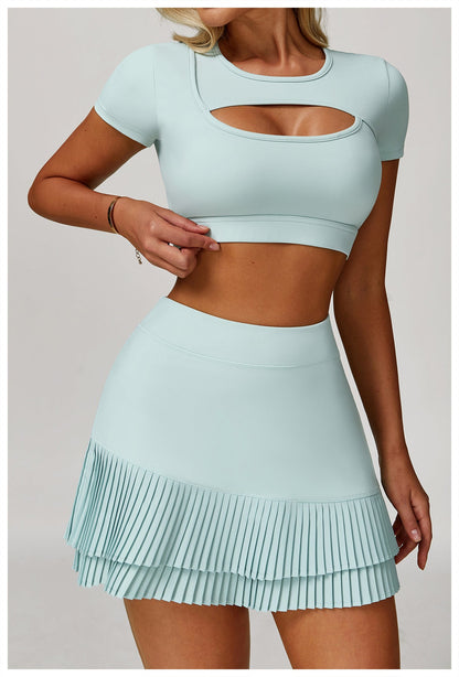Dekolteli Spor Crop Üst