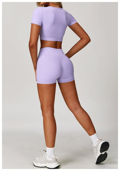 Dekolteli Spor Crop Üst