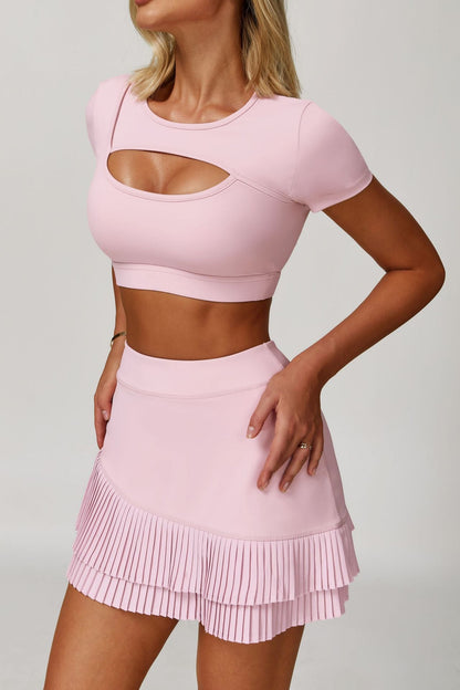 Dekolteli Spor Crop Üst