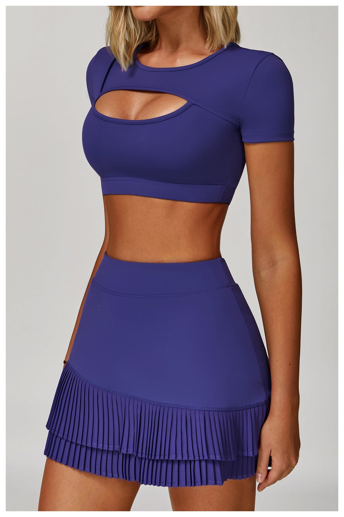 Dekolteli Spor Crop Üst