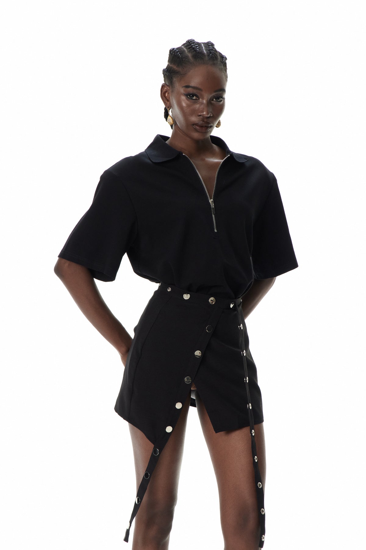 Yadira Yaka Süslemeli Deconstruct Etek Takımı