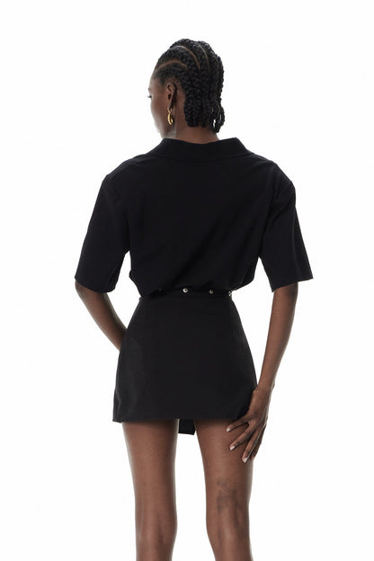 Yadira Yaka Süslemeli Deconstruct Etek Takımı