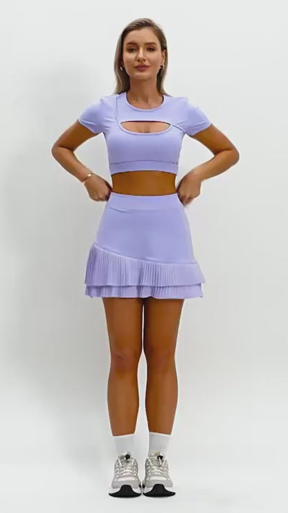 Dekolteli Spor Crop Üst